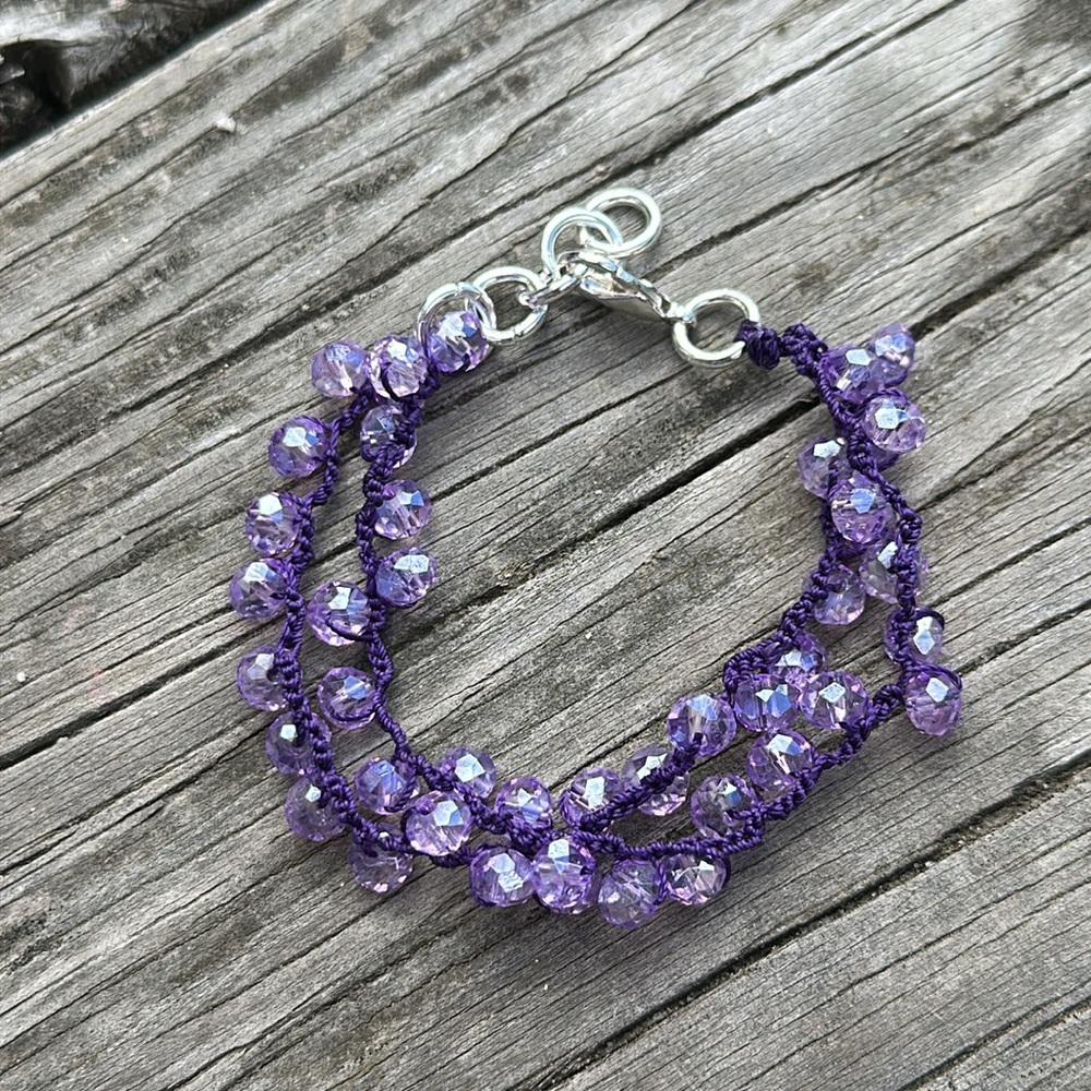 Purple crystal bracelet - Picture 2 of 7